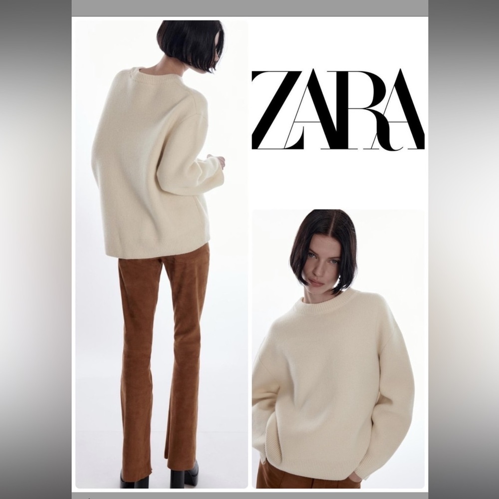 Zara Merino Wool Oversized Sweater,S-M,Color: Ecru,Never worn, perfect cond’n